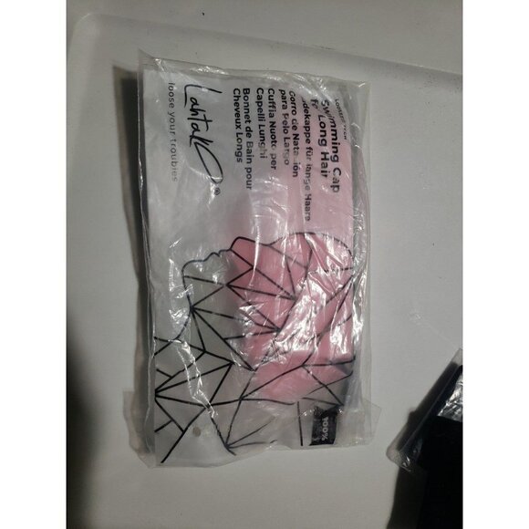 Rose colored swimming cap for long hair - Picture 3 of 6